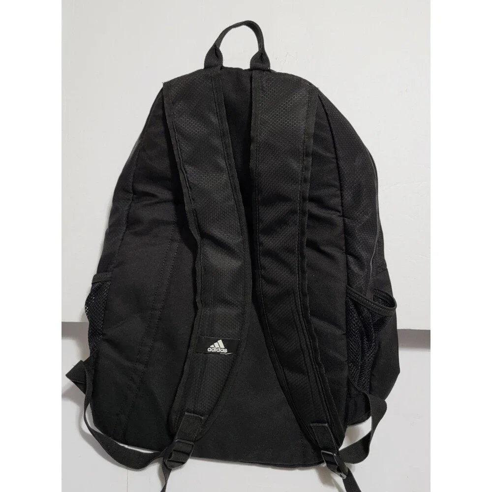 Adidas Backpack Canvas Black Padded Straps Zipper Camping Hiking Gym School 21